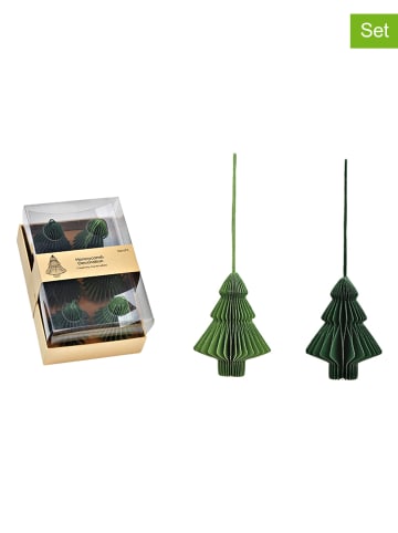 G. Wurm Zawieszki dekoracyjne (6 szt.) "Honeycomb" w kolorze zielonym - Ø 7,5 cm