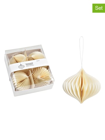 G. Wurm 4er-Set: Dekohänger ''Honeycomb'' in Creme - Ø 9 cm