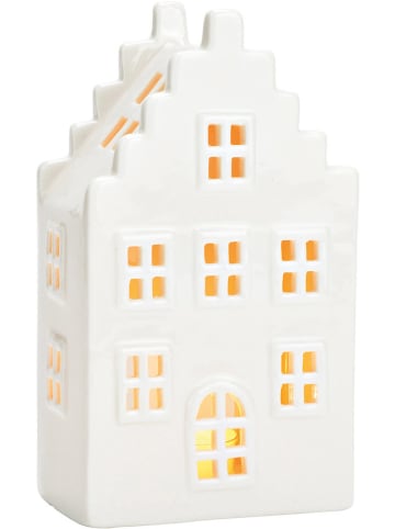 G. Wurm Windlicht "Haus" in Weiß - (B)10 x (H)18 x (T)6 cm