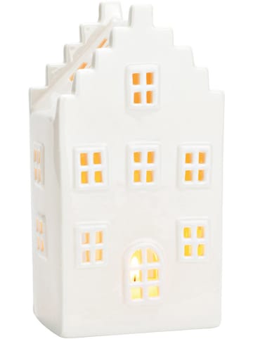 G. Wurm Windlicht "Haus" in Weiß - (B)11 x (H)20 x (T)8 cm