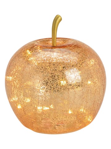 G. Wurm LED-Dekoobjekt "Apfel" in Beige - (H)17 x Ø 16 cm