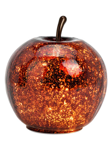 G. Wurm LED-Dekoobjekt "Apfel" in Bordeaux - (H)17 x Ø 16 cm