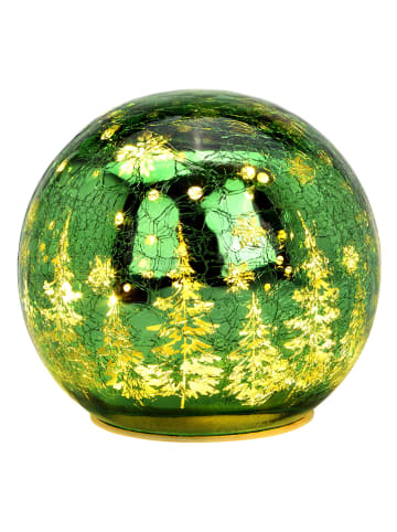 G. Wurm LED-Dekoobjekt "Crackle" in Grün - (H)13 x Ø 15 cm