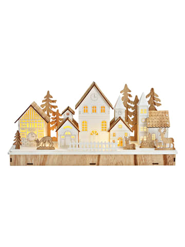 G. Wurm LED-Dekoleuchte "Winter Scene" in Beige/ Weiß - (B)44 x (H)21 x (T)13 cm