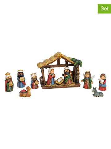 G. Wurm 11-delige set: decofiguren "Crib" meerkleurig
