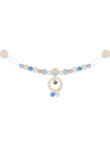 Goki Łańcuszek "Hippo" w kolorze beżowo-błękitnym do wózka - szer. 40 cm