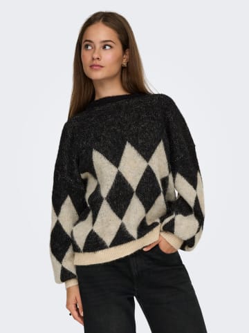 ONLY Pullover in Schwarz/ Creme