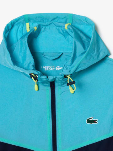 Lacoste Sweatjacke in Türkis/ Dunkelblau