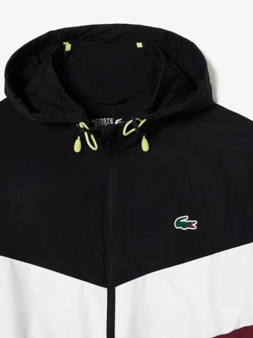 Lacoste Sweatvest bordeaux/zwart/wit