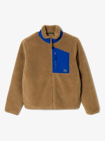 Lacoste Fleece vest lichtbruin/blauw