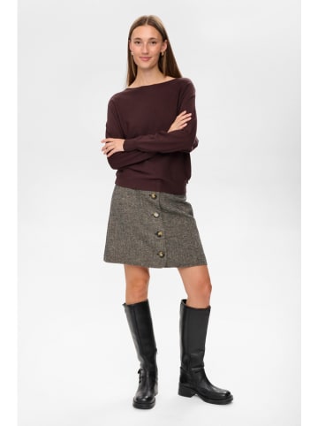 NÜMPH Sweter "Nudaya" w kolorze ciemnobrązowym