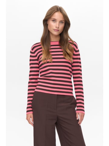 NÜMPH Sweter "Nustripy" w kolorze różowo-czarnym