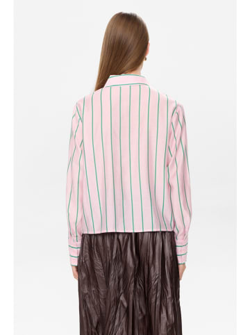 NÜMPH Bluse "Nujoni" in Rosa/ Grün