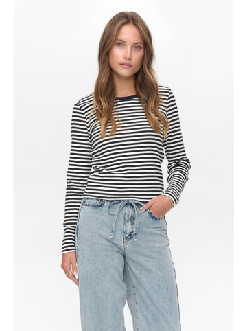 NÜMPH Longsleeve "Numelany" in Schwarz/ Weiß