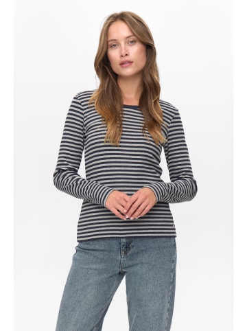 NÜMPH Longsleeve "Numelany" donkerblauw/grijs