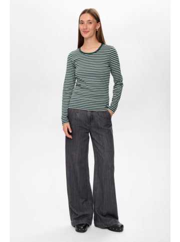 NÜMPH Longsleeve "Numelany" in Petrol/ Grau