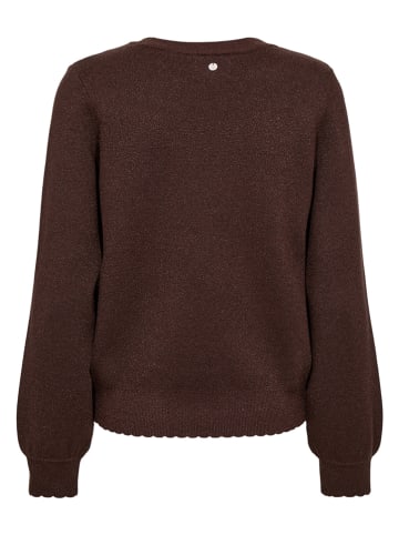 NÜMPH Sweter "Nubir" w kolorze ciemnobrązowym