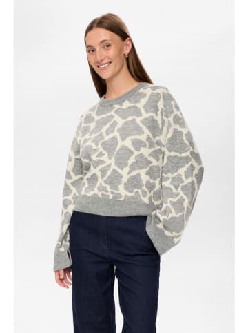 NÜMPH Pullover "Nugrif" in Grau/ Creme