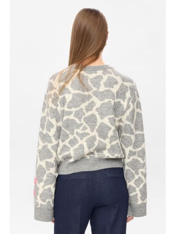 NÜMPH Pullover "Nugrif" in Grau/ Creme