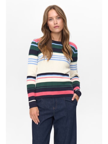 NÜMPH Sweter "Nukitti" w kolorze biało-morsko-różowym