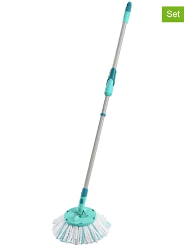 Leifheit Głowice wymienne (4 szt.) "Clean Twist Disc Mop micro duo" w kolorze turkusowym