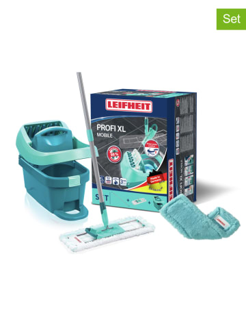 Leifheit 3-delige set: uitwringzeef "Profi XL Mobile" turquoise