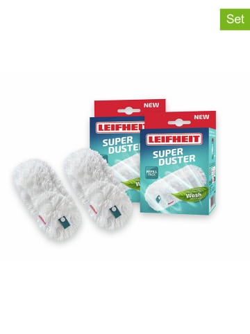 Leifheit Nakładki (2 szt.) "Superduster" w kolorze turkusowo-białym na miotełkę