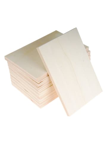 SUNNYSUE Drewniane prostokątne deseczki (10 szt.) w kolorze beżowym