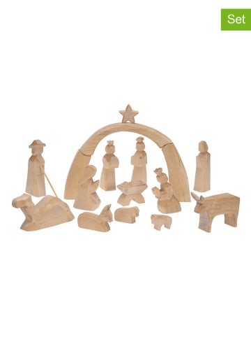 SUNNYSUE 16-delige knutselset "Kerststal" naturel