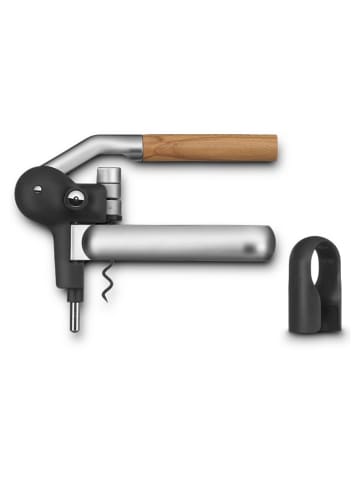 WMF Hebelkorkenzieher ''Baric'' in Silber/ Hellbraun - (B)19 x (H)15 x (T)11 cm