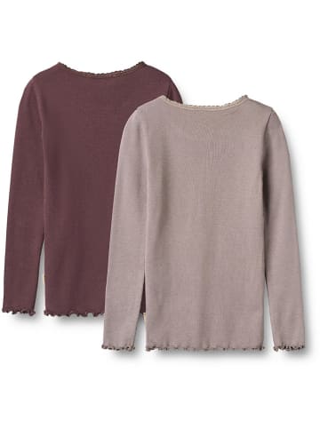 Wheat 2-delige set: longsleeves "Reese" paars