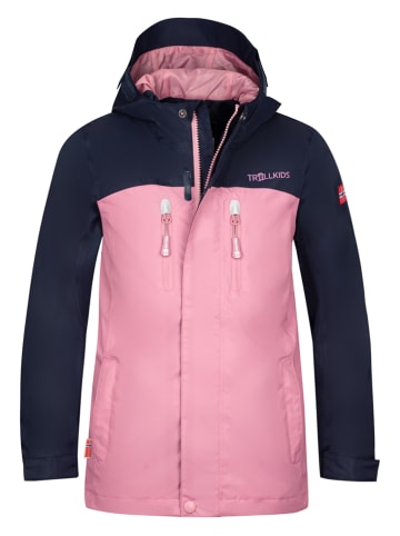 Trollkids Functionele jas "Nusfjord" lichtroze/donkerblauw