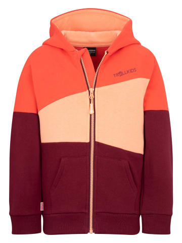 Trollkids Bluza "Alesund" w kolorze pomarańczowo-bordowym