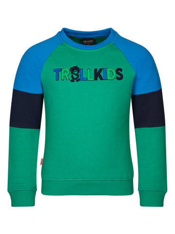 Trollkids Sweatshirt "Trollfjord" in Grün