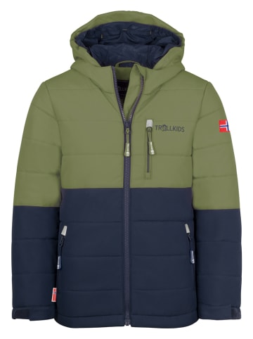 Trollkids Ski-/ Snowboardjacke "Hemsedal" in Khaki/ Dunkelblau