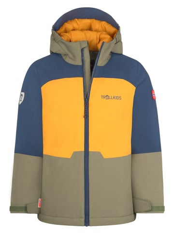Trollkids Funktionsjacke "Hardanger" in Gelb/ Khaki/ Blau