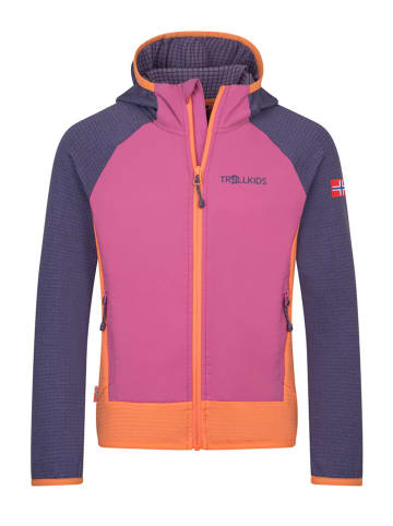 Trollkids Hybrid-Fleecejacke "Seiland" in Rosa/ Lila/ Orange