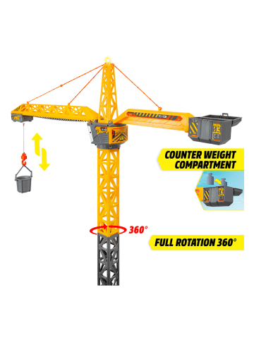 Dickie Zdalnie sterowany żuraw budowlany w kolorze żółtym - 3+
