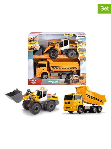 Dickie Pojazdy budowlane (2 szt.) "Construction" w kolorze żółtym - 3+