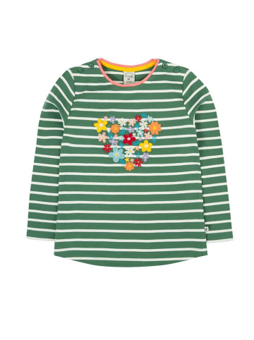Frugi Koszulka "Louise" w kolorze zielono-białym