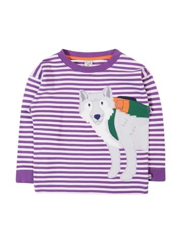 Frugi Koszulka "Otis" w kolorze fioletowo-białym