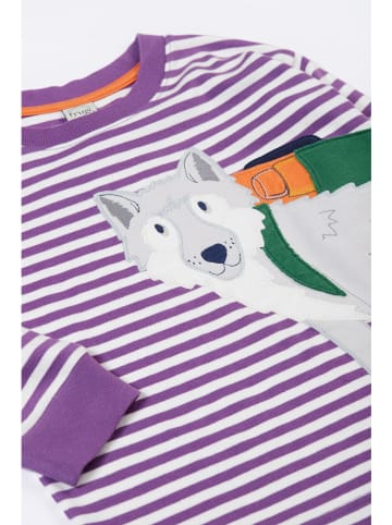 Frugi Longsleeve "Otis" in Lila/ Weiß