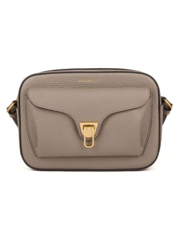 COCCINELLE Leder-Umhängetasche in Taupe - (B)21 x (H)15 x (T)7 cm