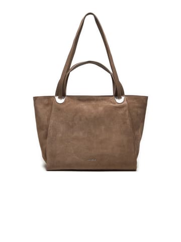 COCCINELLE Leren schoudertas taupe - (B)35 x (H)29 x (D)19 cm