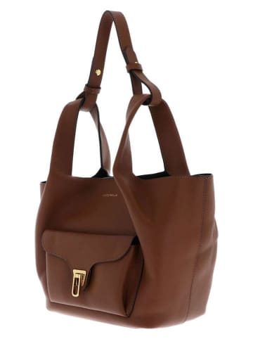 COCCINELLE Skórzany shopper bag w kolorze jasnobrązowym - 36 x 22 x 10 cm