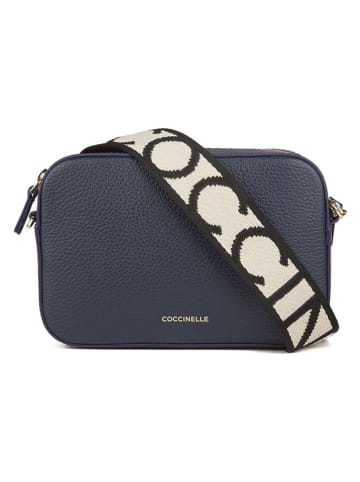 COCCINELLE Leren schoudertas donkerblauw - (B)19 x (H)13 x (D)6 cm