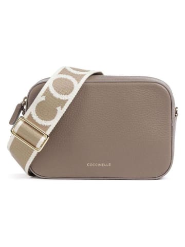 COCCINELLE Leren schoudertas taupe - (B)19 x (H)13 x (D)6 cm