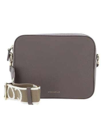 COCCINELLE Leder-Umhängetasche in Taupe - (B)22 x (H)17 cm