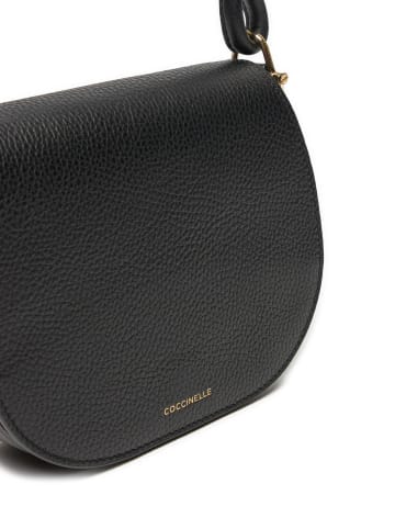 COCCINELLE Leder-Schultertasche in Schwarz - (B)21 x (H)16 x (T)6 cm