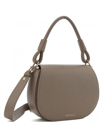 COCCINELLE Leder-Schultertasche in Taupe - (B)21 x (H)16 x (T)6 cm